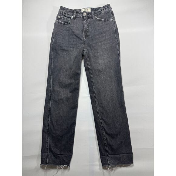 We The Free Women's Crvy Straight Leg Cropped Black Denim Jeans - Size 27x26.5 - Picture 1 of 4